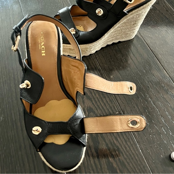 Coach Electra Espadrille Wedge Sandals in Black - Picture 11 of 16